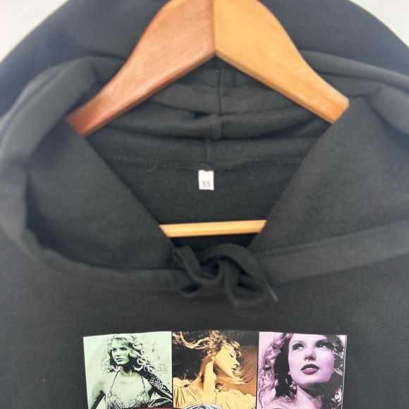 Taylor Swift Eras Tour Hoodie Black Graphic Swiftie Fan Made XS - Picture 6 of 6
